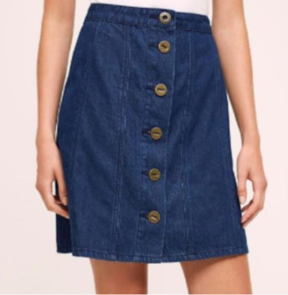 Anthropologie Pilcro and the Letterpress Denim Button Front Skirt size 4
